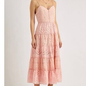 Alice + Olivia Shanti Button-Front Tiered Maxi Dress
